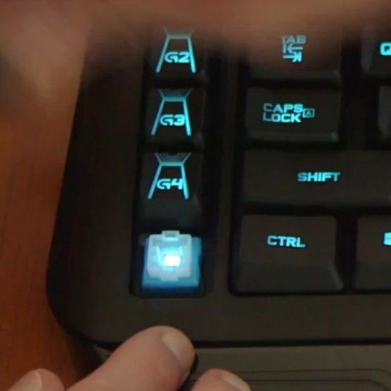 Keycap pulled of a "Romer-G" switch.