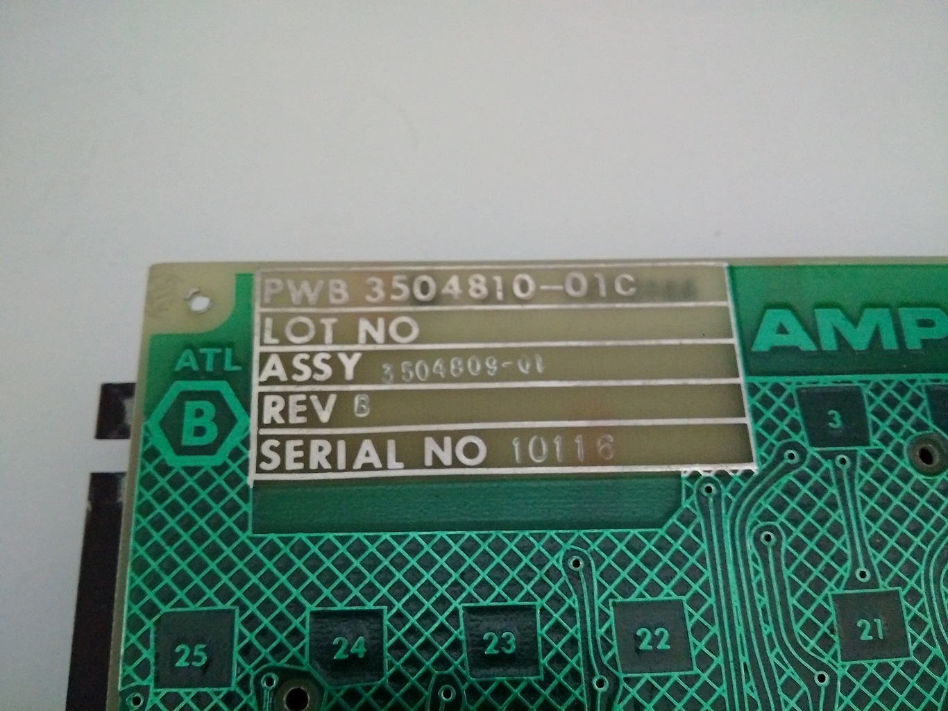 Cray Ampex keyboard - keyboard PCB markings