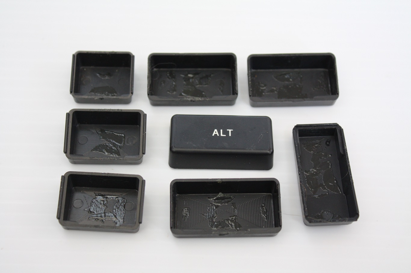 IBM PC Applied Dynamics key tops - bottom with sticky substance
