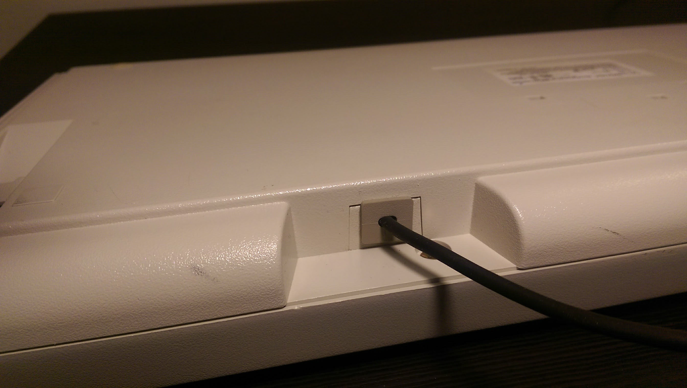 Model M conversion to USB re-using existing cable exit grommet.