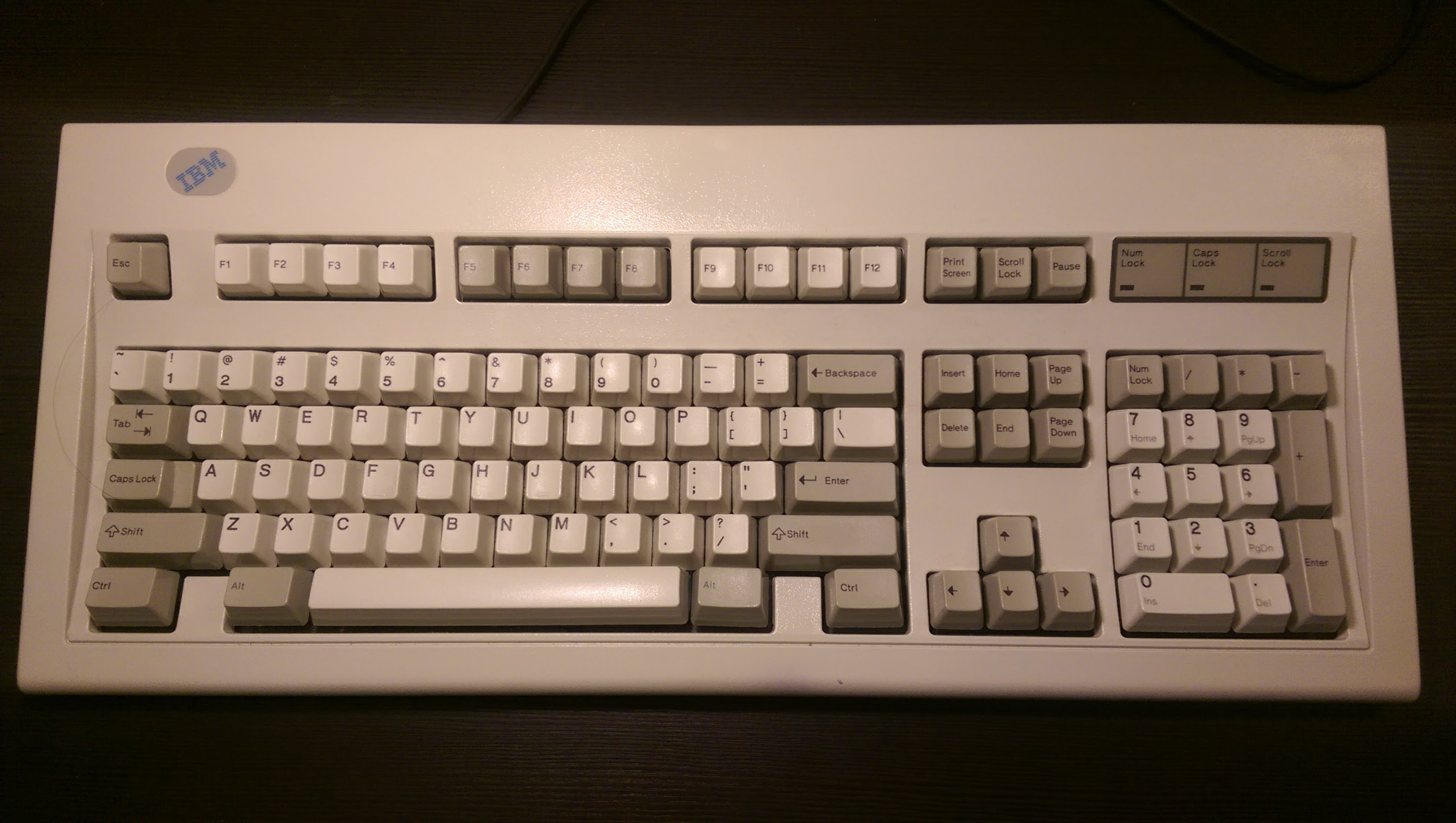 Keyboard front view.