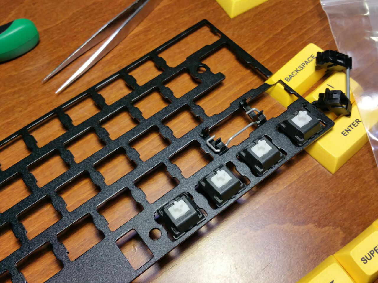 detail of shift and ansi enter on the plate