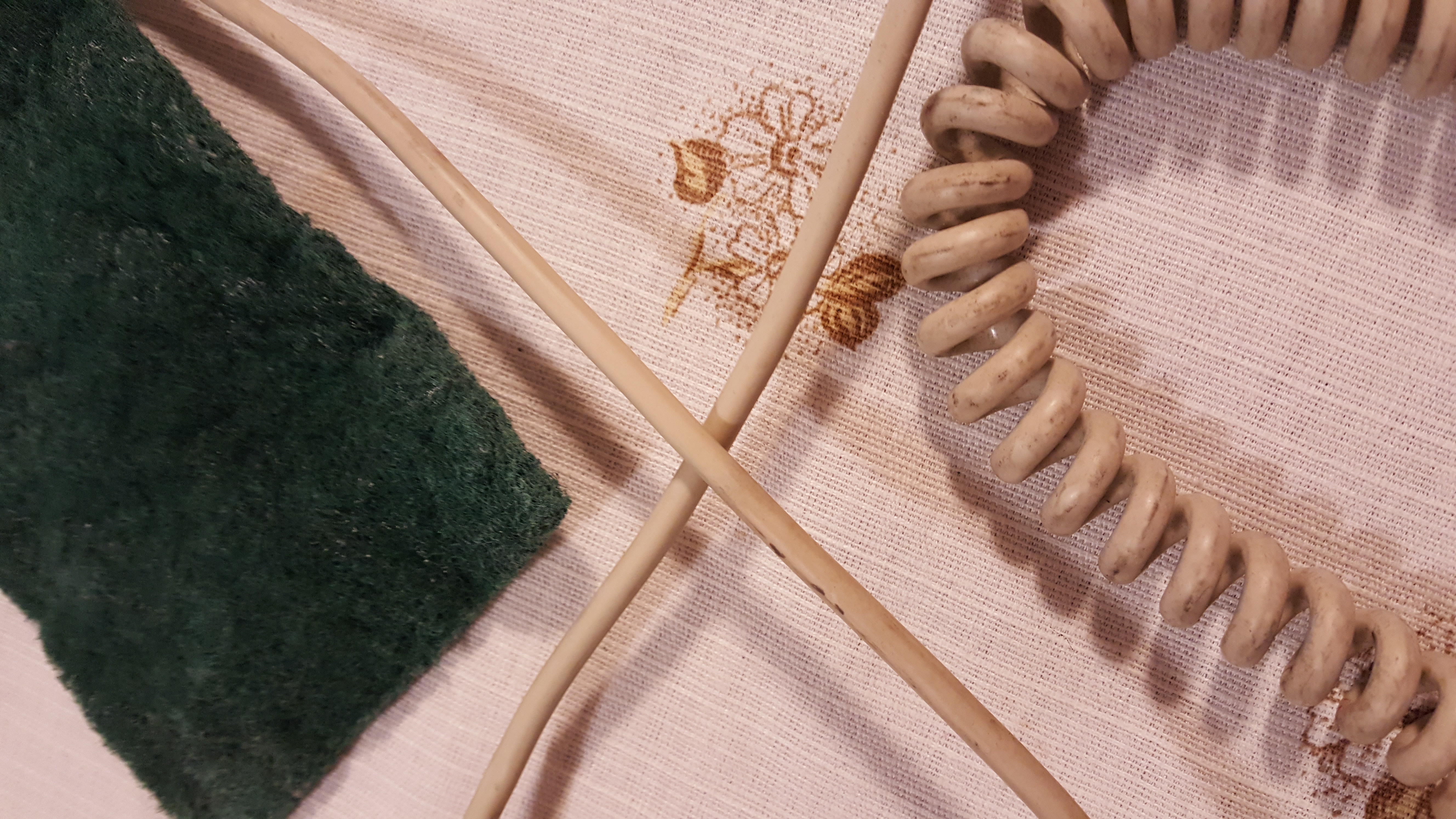 See the difference cleaning the cord makes? This is another use for that green scouring pad.