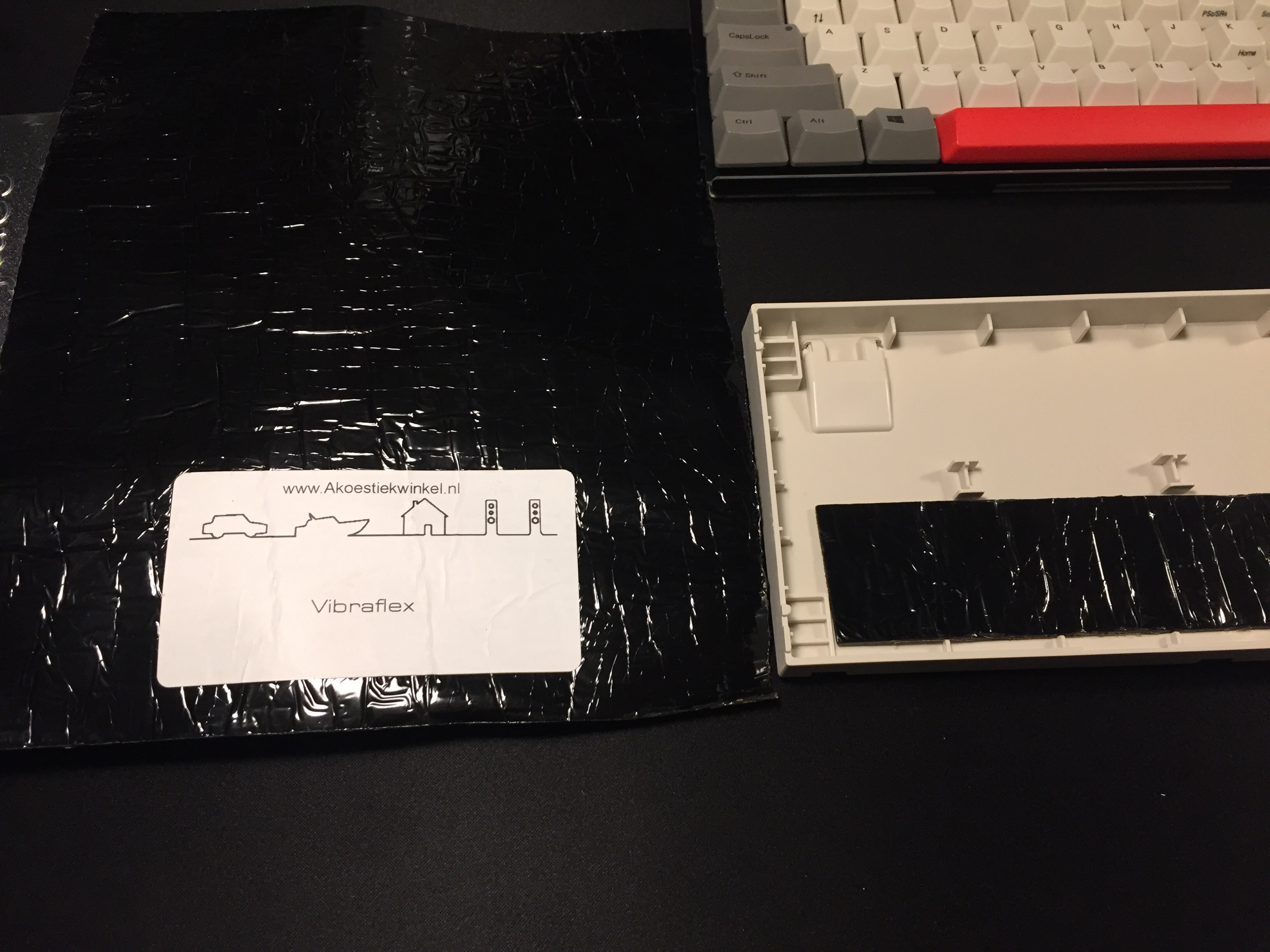 the company name and material name. Close-up