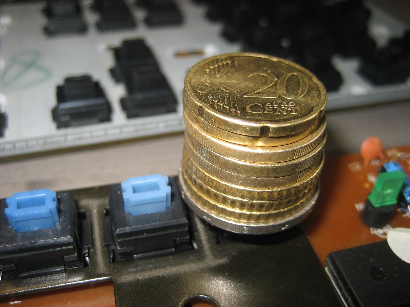 putting some coins on it