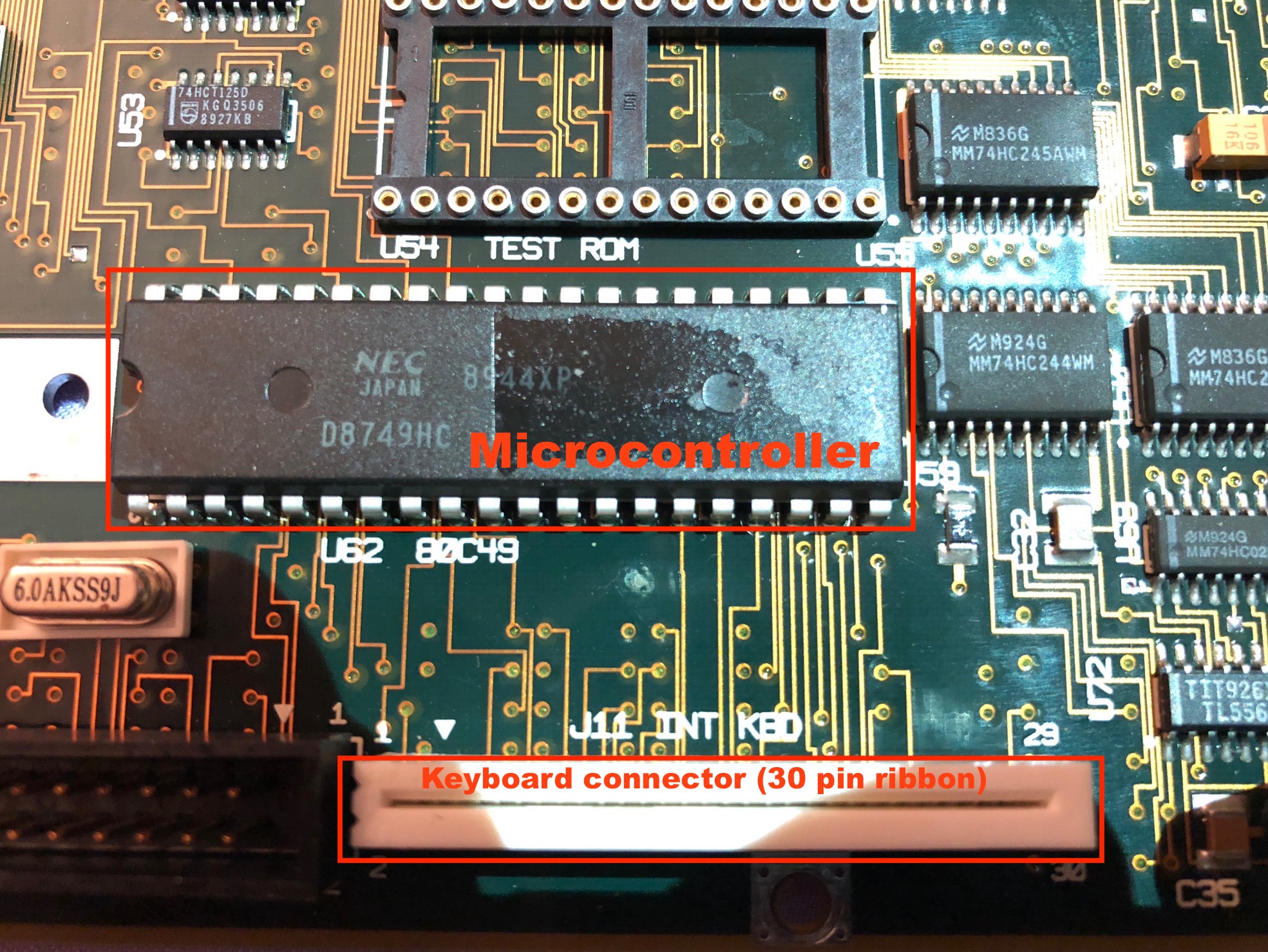 Keyboard interface with motherboard
