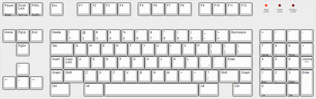 "Left Enhanced" keyboard layout (horizontal Enter, US national layout).